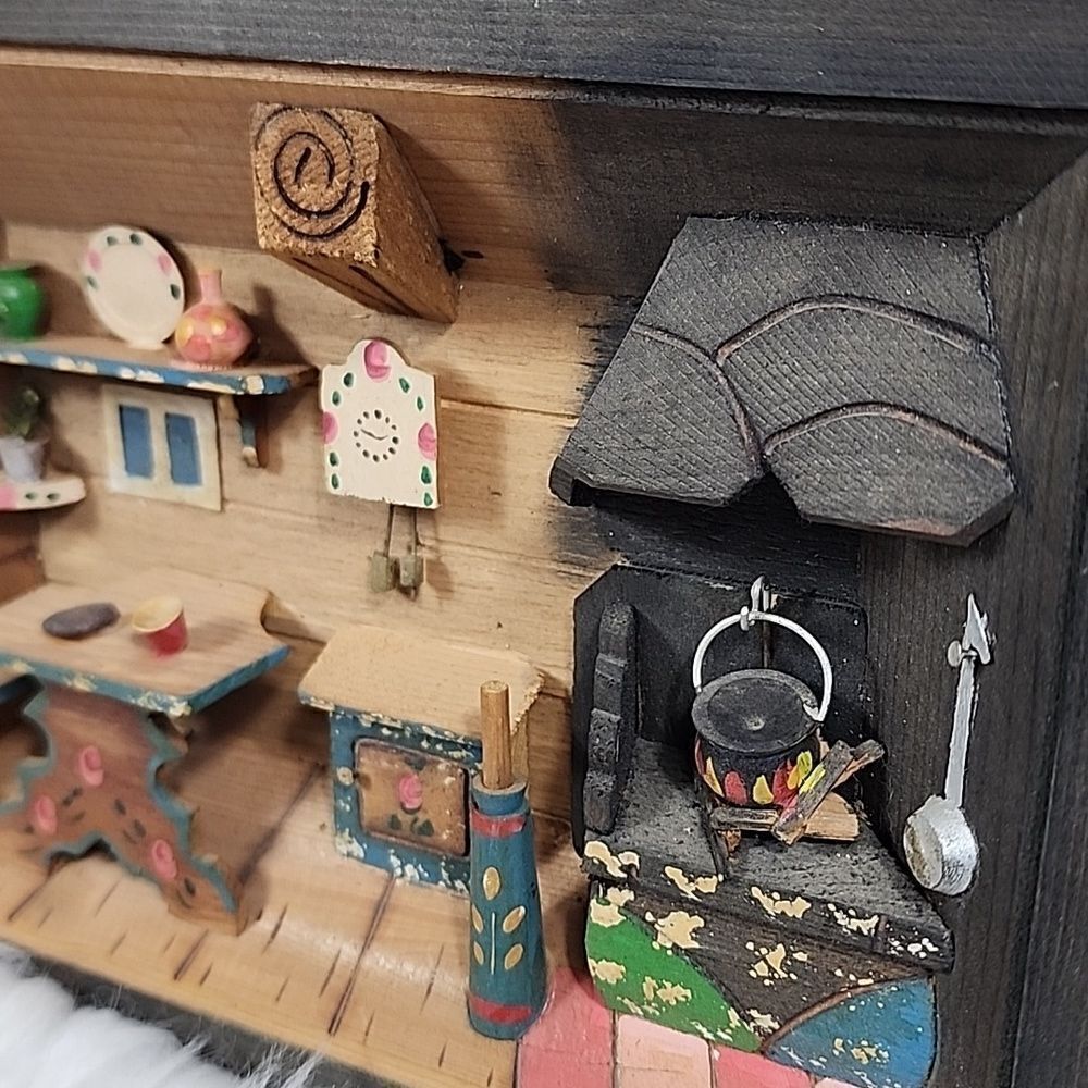 Swiss Rustic Miniature Kitchen Diorama - Picture 3 of 11